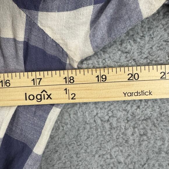 Motherhood Maternity Women's Small Blue Plaid‎ Button Down Dress with Tie Waist - Picture 9 of 10